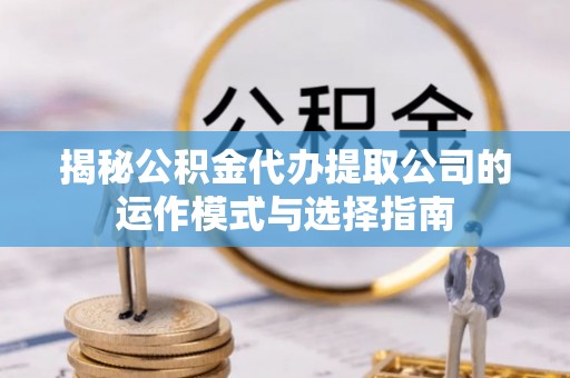 新园揭秘公积金代办提取公司的运作模式与选择指南