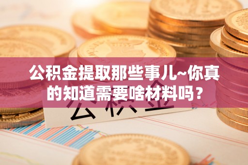 新园公积金提取那些事儿~你真的知道需要啥材料吗？