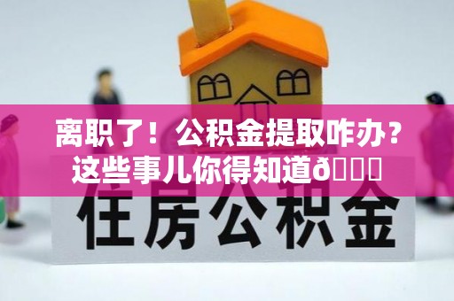 新园离职了！公积金提取咋办？这些事儿你得知道😎