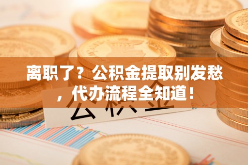 新园离职了？公积金提取别发愁，代办流程全知道！