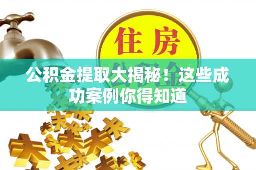 新园公积金提取大揭秘！这些成功案例你得知道