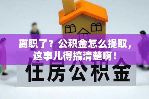 新园离职了？公积金怎么提取，这事儿得搞清楚啊！
